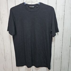 Travis Mathew Mens Black Pima Cotton Blend Shirt Short Sleeve Stripes Size Large